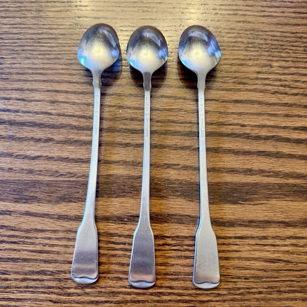 Oneida AMERICAN COLONIAL Stainless Steel Ice Teaspoons Set Of 3